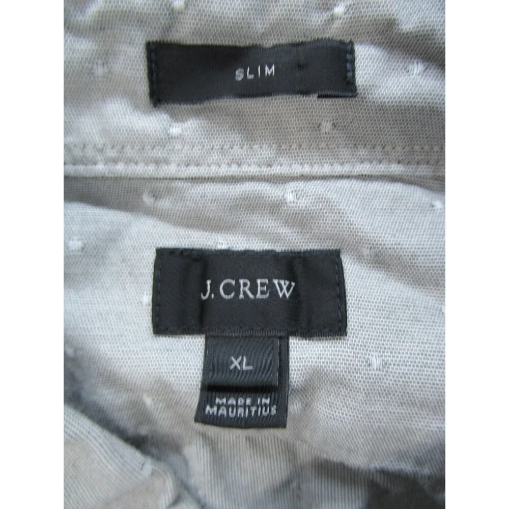 J.CREW Men’s Sz. XL Slim Fit Shirt Buttoned Up Long Sleeve Gray Dots Preppy